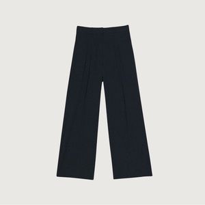 Oak + Fort high waisted Straight leg pants in Navy Blue